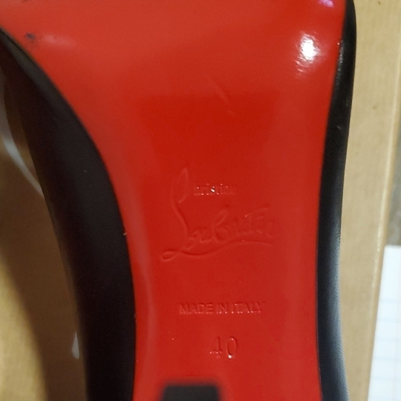 Authentic Christian Louboutin Decollete 554 100 Black Red bottom Heels Size 9 - Picture 8 of 10